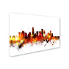 los angeles california skyline iii by michael tompsett, 16x24-inch canvas wall art