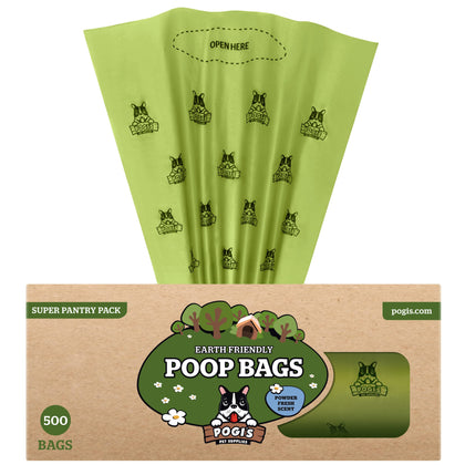 Pogis Dog Poop Bags - 500 Doggie Poop Bags for Yards - Leak-Proof Dog Waste Bags - Ultra Thick, Extra Large, Scented Poop Bags for Dogs & Cats (Single Large Roll)