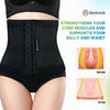 BODIVITALS Postpartum Waist Trainer | Waist Trainer for Women | Body Shaper Tummy Control | Women Waist Trainer Corset | Postpartum Belly Wrap | Tummy Tucker Post Pregnancy Recovery Belt (S, Black)