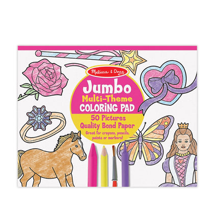 Melissa & Doug Jumbo 50-Page Kids' Coloring Pad - Horses, Hearts, Flowers, and More - FSC Certified