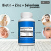 Biotin 10000 mcg + Zinc + Selenium, Pure, Vegan & Extra Strong, Best Supplement for Hair Growth, Glowing Skin, Strong Nails*, 365 Tablets for 12 Months, Natural Without Additives