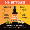 360 Nutrition Turmeric and Ginger Supplement Drops, Vegan Turmeric Curcumin with Black Pepper for Absorption, Gut Health, Joint Support, Digestion, Keto-Friendly, Caffeine Free, 4 fl oz, 60 Servings