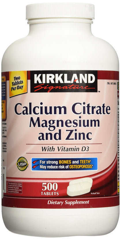 Kirkland Signature Calcium Citrate 500mg (500 Tablets)