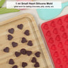 Amyandone Mini Heart Silicone Mold, 150 Cavities Heart Shape Chocolate Molds for Homemade Candy/Fondant/Gummy/Jelly, Food Grade Heart Mold for Fruit Snack/Pet Treats/Snacks Biscuits (with a Scraper)