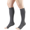 Truform 20-30 mmHg Compression Stockings for Men and Women, Knee High Length, Open Toe, Gray, X-Large