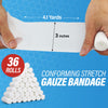 Gauze Bandage Rolls -36 Rolls- Premium First Aid Supplies for Safe Adventuring-Flexible, Stretchable, Breathable Gauze Rolls - 3 x 4.1 Yards Bandage Wrap for Wound Dressing