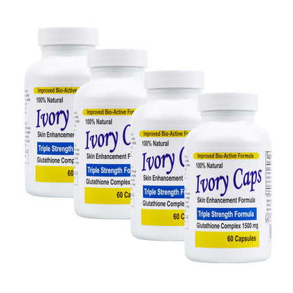 Ivory Caps (4 Pack) Best Value**- Maximum Potency Glutathione 1500 