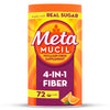 Metamucil Fiber, 4-in-1 Psyllium Fiber Supplement Powder with Real Sugar, Orange Smooth Flavored Drink, 72 Servings (Packaging May Vary), Coarse Texture, 1.9 Pound (Pack of 1)