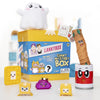 LankyBox Giant Mystery Box: Wearable Boxy case, 2 Figures, one 6 Glow-in-The-Dark Plush, a Squishy , pop-it Fidget Toy, Canny with pop-Out Sticky, and 3 Stickers