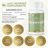 Oceangreen Organics Seaweed Kelp Supplements New Zealand | Premium - 100% Pure Organic & Natural - Multi-Nutrient & Thyroid Support Supplement - Natural Source of Iodine | 60 Vegetarian Capsules