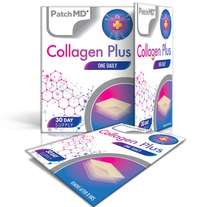 PatchMD Collagen Patch | Collagen Peptides Supplement | Type 2 Plus Vitamin C, Hyaluronic Acid, Zinc for Women and Men | 30 Days Supply