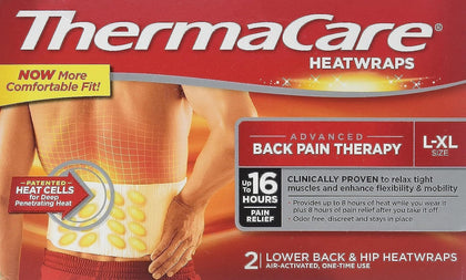 Thermacare Lower Back & Hip HeatWraps, L/XL, 8 Hour-2ct