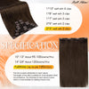 Full Shine Brown Clip in Hair Extensions Short Human Hair Clip in Extensions Double Weft #2 Darkest Brown Hair Extensions Clip in Full Head 7 Pieces 12 Inch Invisible Clip ins