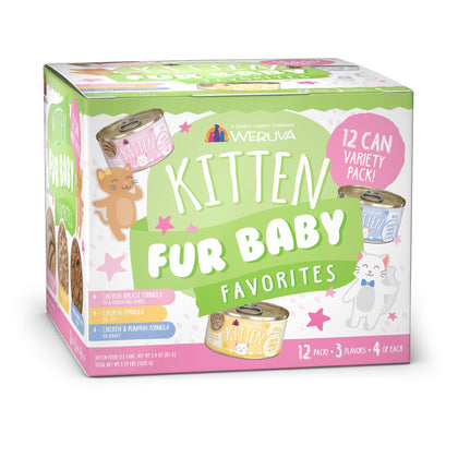 Weruva Kitten, Fur Baby Favorites Variety Pack, 3oz Can (Pack of 12)