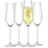 JoyJolt Champagne Flutes - Layla Collection Crystal Champagne Glasses Set of 4 - 6.7 Ounce Capacity - Ideal for Home Bar, Special Occasions - Made in Europe