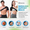 BODVITALS Shoulder Support Brace | Compression Shoulder Brace with Pressure Pad for Men, Women | Adjustable Fit Shoulder Sleeve Wrap | Stabilizer Brace for Support, Right/left (Black)