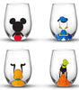 JoyJolt Disney Mickey Mouse Squad Collection Tumblers. 15oz Stemless Wine Glasses Set of 4 Stemless Drinking Glasses. Disney Gifts Stuff, Disney Wine Glass Mickey Mouse Cup Set