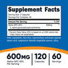 Nutricost Alpha GPC 600mg, 120 Vegetarian Capsules - Non-GMO and Gluten Free, 300mg Per Capsule