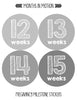 Months In Motion Pregnancy Weekly Belly Growth Stickers - Week to Week Pregnant Expecting Photo Prop - Maternity Keepsake - Baby Bump - Large Set of 36 Weekly Photo Sticker