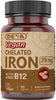 Deva Nutrition Vegan Chelated Iron 29 mg Fortified with B-12 - High Potency, Easy to Swallow - 90 Tablets, 1-Pack