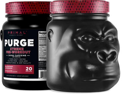 Primal Purge Xtreme Pre-Workout (Raspberry Lemonade Flavor) (20 Servings) - Gluten-Free + Non-GMO