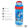 Zak Designs Sonic the Hedgehog Kids Water Bottle with Spout Cover and Built-in Carrying Loop, Made of Durable Plastic, Leak-Proof Water Bottle Design for Travel (17.5 oz, Non-BPA, Pack of 2)