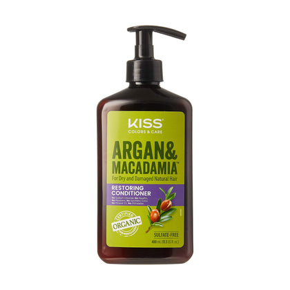 KISS Color & Care Argan & Macadamia For Dry and Damaged Natural Hair Restoring Conditioner (13.5 fl. oz // 400 mL)