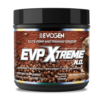 Evogen EVP Xtreme NO | Arginine Nitrate, Beta-Alanine, Citrulline Pre-Workout, Nitric Oxide, Muscle Pump | 40 Servings (Iced Mocha Coffee)