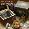 50th Birthday Gifts for Men Whiskey Glass Set - 50th Birthday Decorations, Party Supplies - 50 Year Anniversary, Bday Gifts Ideas for Him, Dad, Husband, Friends - Wood Box & Whiskey Stones & Coaster