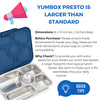 Yumbox® Presto Leakproof Stainless Steel Bento Box (Santa Fe Blue) 4 compartments plus treat well, Lightweight, Premium Durable Materials, Silicone seal, Stainless Steel Tray, Easy open Latch