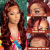 Reddish Brown Lace Front Wigs 12A Body Wave Human Hair Wigs for Women 13X4 HD Transparent Lace Front Wig 180% Density Brazilian Virgin Human Hair Wig Pre Plucked with Baby Hair Glueless Wigs 22 Inch