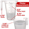 TCP Global 3 Liter (3000ml) Plastic Graduated Measuring and Mixing Pitcher (Pack of 4) - Holds 3 Quarts 0.75 Gallon - Pouring Cup, Measure & Mix Paint, Resin, Epoxy, Kitchen Cooking Baking Ingredients