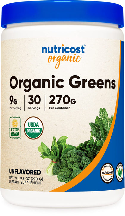 Nutricost Organic Greens Powder, 30 Servings - Superfood Powder, Certified USDA Organic