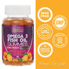 Omega 3 Fish Oil Gummies, Extra Strength Omega Fish Oil Supplement, High Absorption for Joint, Heart & Brain Support, Nature's Heart Healthy Omega 3s DHA EPA Gummy Vitamin, Orange Flavor - 60 Gummies