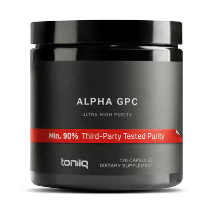 Toniiq Ultra High Purity Alpha GPC Capsules - 600mg Concentrated Formula - 90%+ Highly Purified and Bioavailable Nootropic - 120 Capsules Alpha GPC Supplement