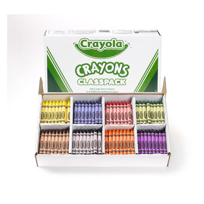 Crayola Crayon Classpack - 400ct (8 Assorted Colors), Large Crayons for Kids, Bulk Classroom Supplies for Teachers, Back to School, Ages 3+