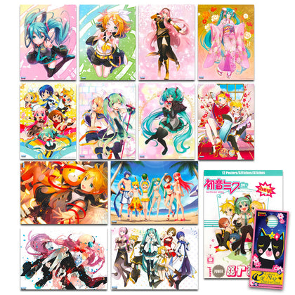 Hatsune Miku Poster Pack Bundle - 12 Pack Hatsune Miku Decorations for Girls Boys Room Hatsune Miku Room Decor and More (Hatsune Miku Party Decorations)