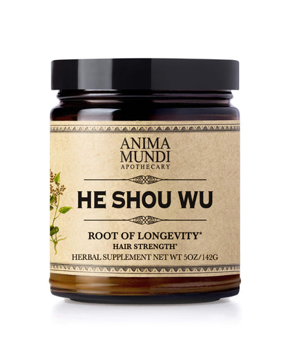 Anima Mundi Apothecary He Shou Wu Powder - Pure Fo Ti Extract to Support Vitality, Detox and Hair Health - No Additives or FIllers (5oz / 142g)