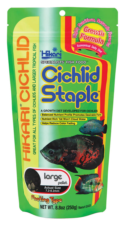 Hikari Cichlid Staple Floating Pellets Fish Food, Large Pellets, 8.8 oz. (250g)