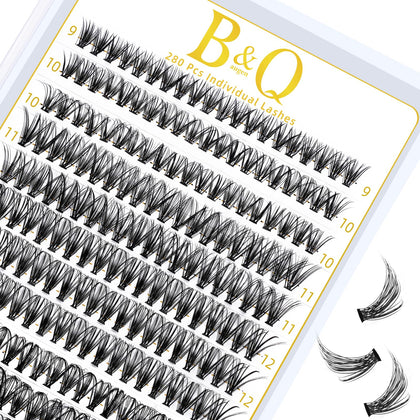 Lash Clusters 30D-0.07D-9-16MIX B&Q LASH 280 Clusters False Eyelash 20D 30D 40D Lash Extensions Individual Lashes Cluster DIY Eyelash Extensions at Home (30D-0.07D,9-16MIX)