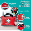 General Medi First Aid Kit -309 Pieces- Reflective Bag Design - Including Eyewash, Bandages, Moleskin Pad and Emergency Blanket for Travel, Home, Office, Car, Camping, Workplace