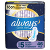 ALWAYS Ultra Thin Size 5 Extra Heavy Overnight Pads With Wings Unscented, 46 Count