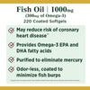 Nature's Bounty Fish Oil, Dietary Supplement, Omega 3, Supports Heart Health, 1000 Mg, 220 Coated Softgels