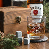 50th Birthday Gifts for Men Whiskey Glass Set - 50th Birthday Decorations, Party Supplies - 50 Year Anniversary, Bday Gifts Ideas for Him, Dad, Husband, Friends - Wood Box & Whiskey Stones & Coaster