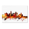 los angeles california skyline iii by michael tompsett, 16x24-inch canvas wall art