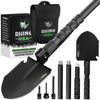 Rhino USA Survival Shovel w/Pick - Heavy Duty Carbon Steel Military Style Entrenching Tool for Off Road, Camping, Gardening, Beach, Digging Dirt, Sand, Mud & Snow. (Survival Shovel)