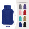 samply Hot Water Bottle with Knitted Cover, 2L Hot Water Bag for Hot and Cold Compress, Hand Feet Warmer, Ideal for Menstrual Cramps, Neck and Shoulder Pain Relief,Navy