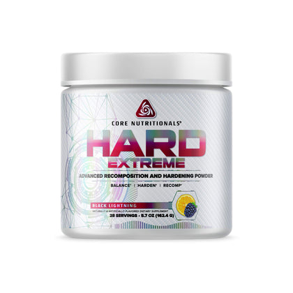 Core Nutritionals Platinum Hard Advanced Recomposition and Hardening Agent, Reduces Cortisol Levels and Regulates Healthy Estrogen Production 28 Servings (Black Lightning)