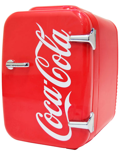 Cooluli Retro Coca-Cola Mini Fridge for Bedroom - Car, Office Desk & College Dorm Room - 4L/6 Can 12V Portable Cooler & Warmer for Food, Drinks & Skincare - AC/DC and Exclusive USB Option (Coke, Red)