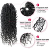 New Goddess Locs Crochet Hair Extensions 18Inch Pre-looped River Fauxs Locs Wavy Curly Fauxlocs Bohemian Crochet Braids 4Packs(1B, 18inch)